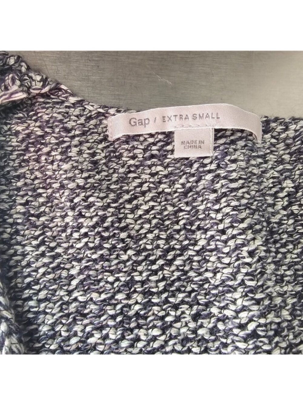 Gap Knit Tank Top Womens XS Blue Marled Cotton Blend Sweater Vest Pullover - Picture 4 of 7